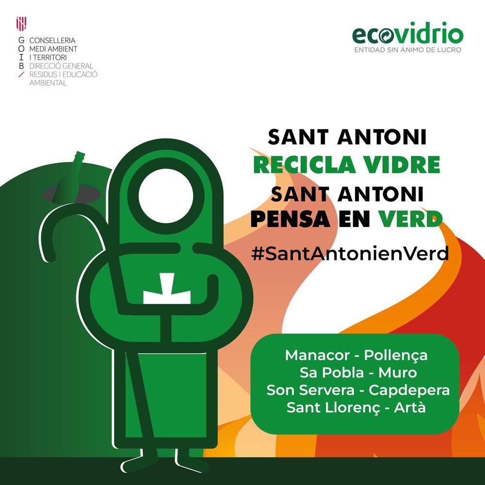 Son Servera se suma per segon any a la campanya Sant Antoni en Verd per a la conscienciaci del reciclatge de vidre