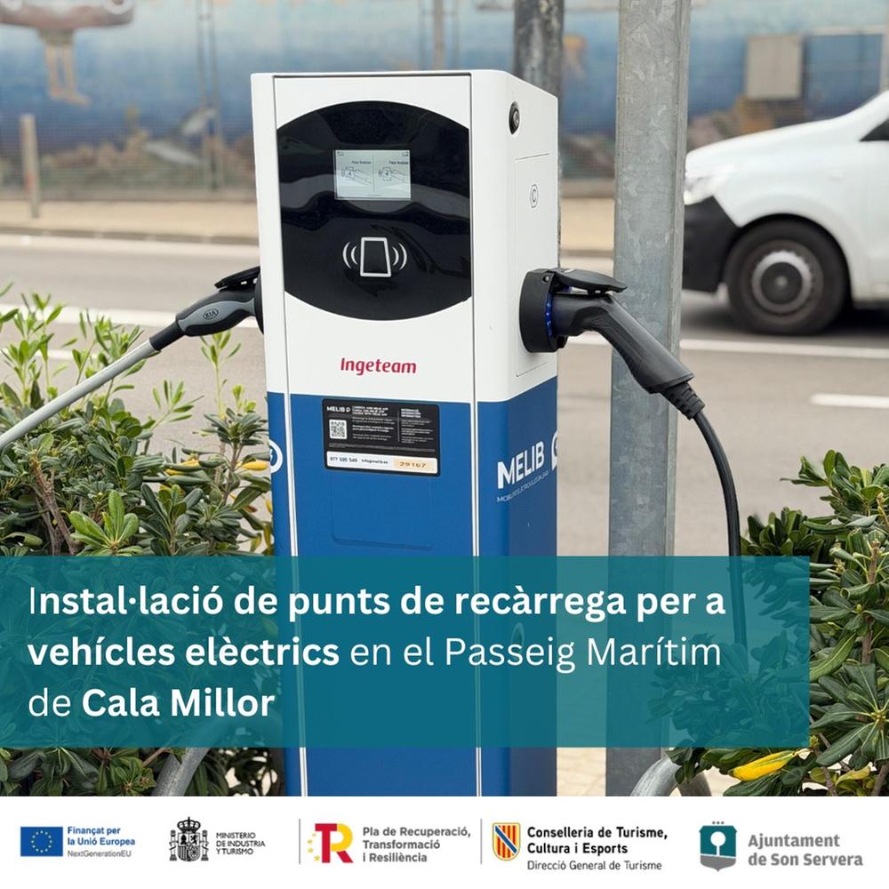 L'Ajuntament de Son Servera finalitza la instal�laci� de punts de rec�rrega per a vehicles el�ctrics al Passeig Mar�tim de Cala Millor