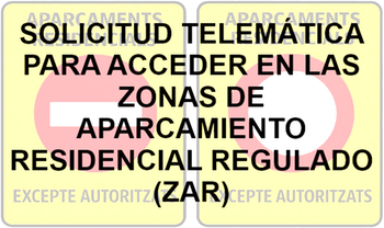 SOLICITUD TELEM�TICA PARA ACCEDER EN LAS ZONAS DE APARCAMIENTO RESIDENCIAL REGULADO (ZAR)