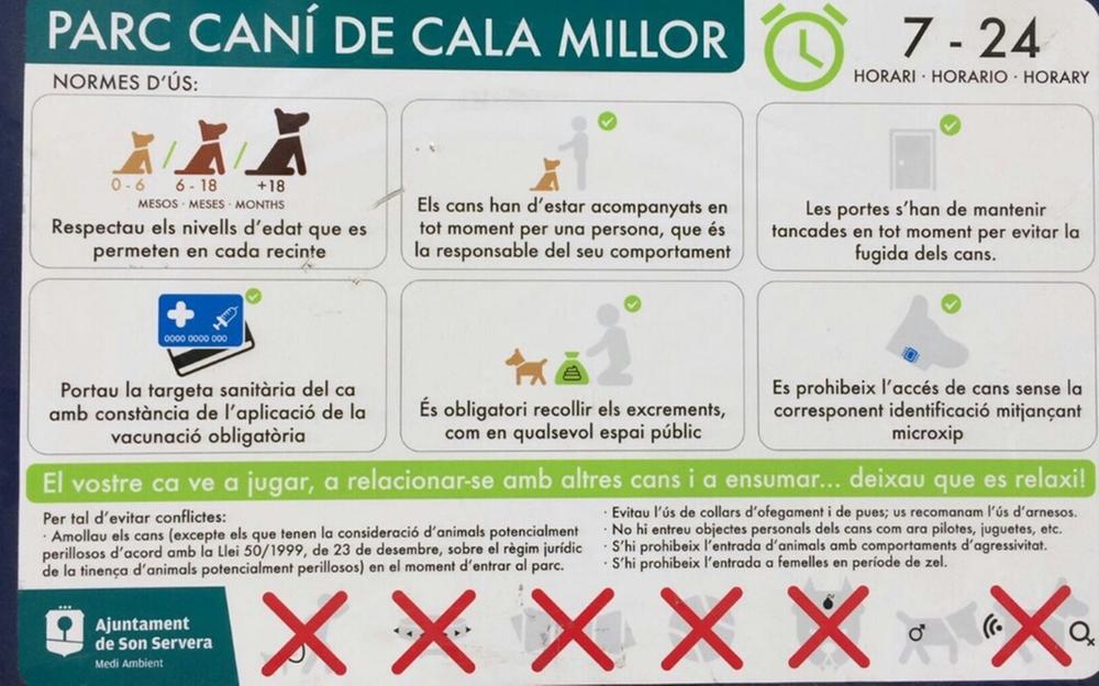 Normas de uso Parque Canino de Cala Millor