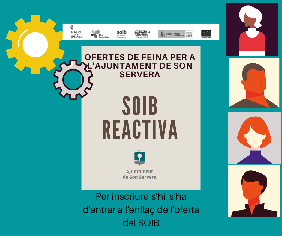El programa de foment de l'ocupaci SOIB Reactiva permet oferir 36 nous llocs de feina a l'Ajuntament de Son Servera