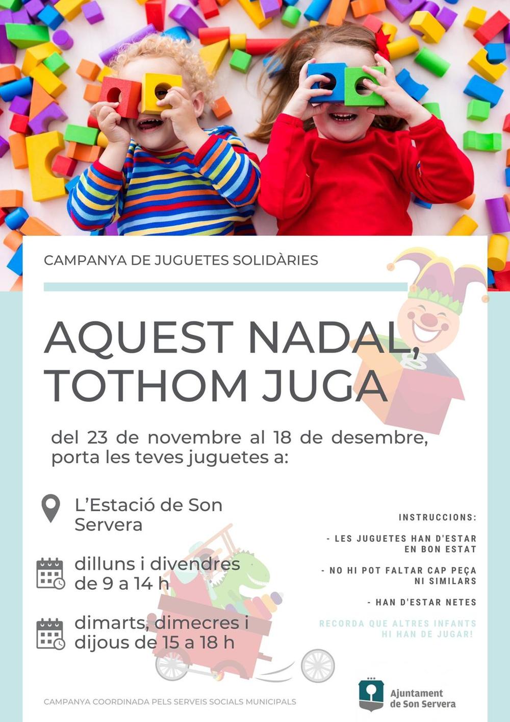 L'Ajuntament de Son Servera comena una campanya de juguetes solidries per a aquest Nadal